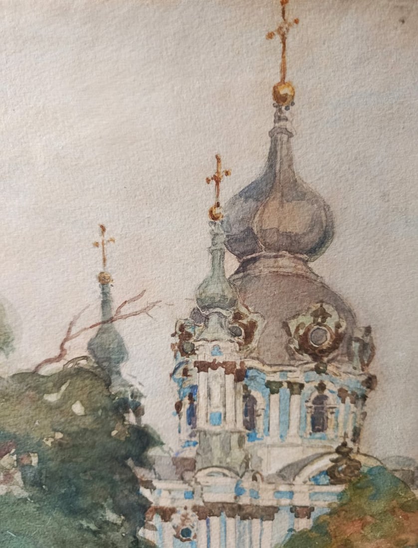 Watercolor painting Central City Church Yakov Kalatsyuk - 2