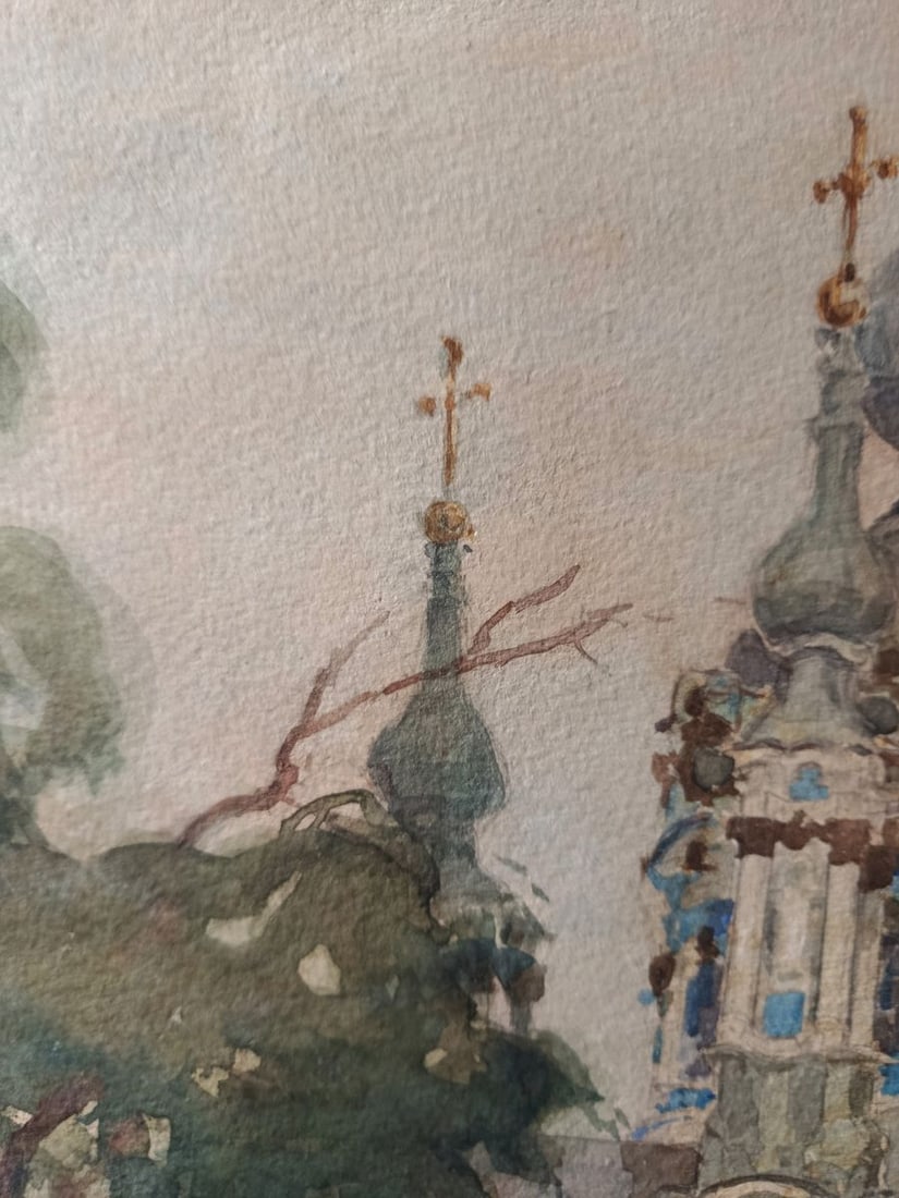 Watercolor painting Central City Church Yakov Kalatsyuk - 6