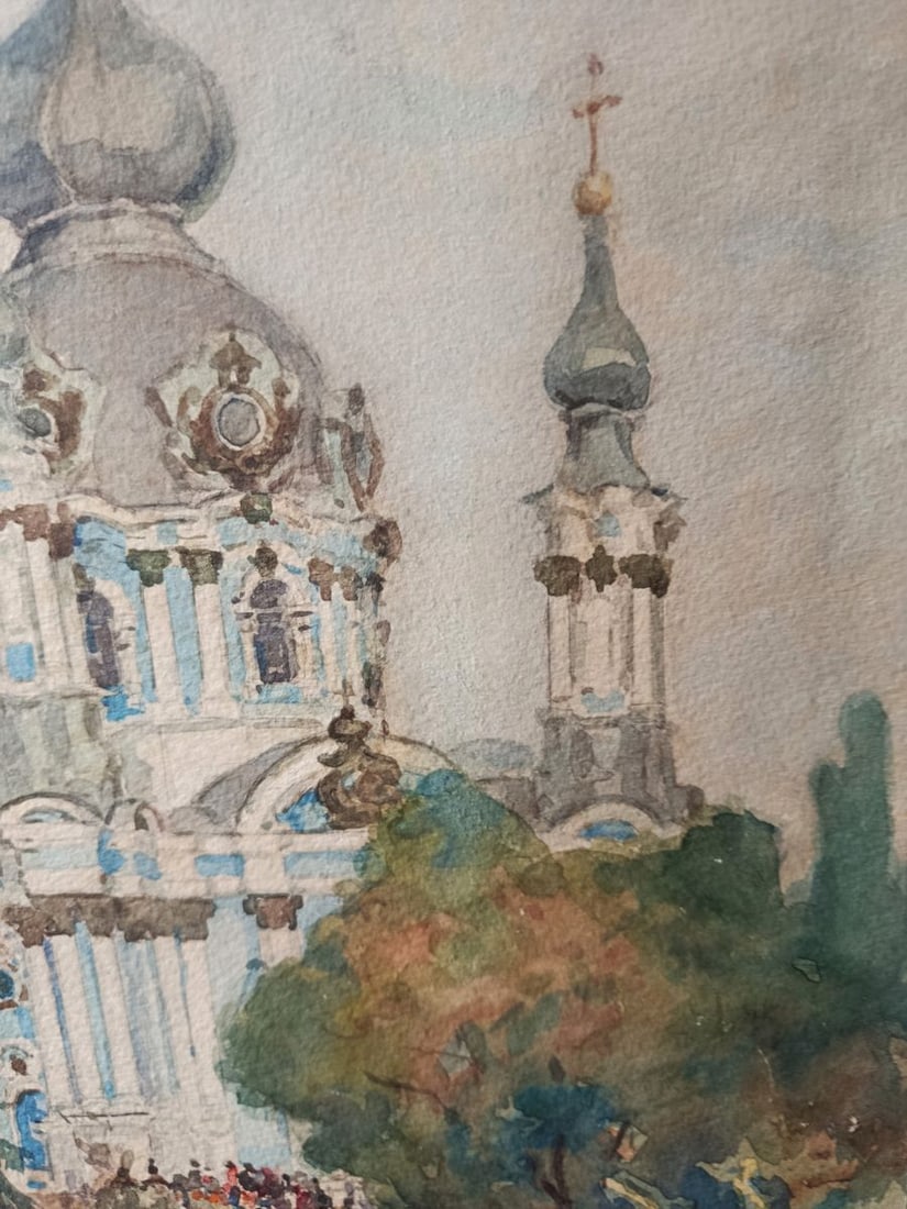 Watercolor painting Central City Church Yakov Kalatsyuk - 8