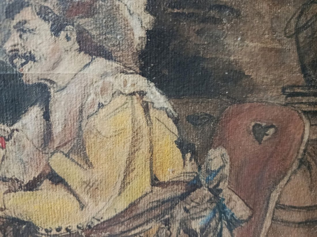 Watercolor painting Portrait of a musketeer and a girl Unknown artist - 7
