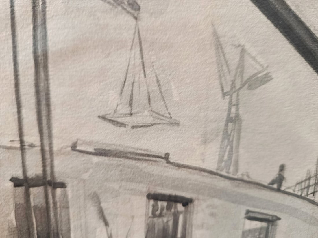 Watercolor painting Working people Unknown artist - 3