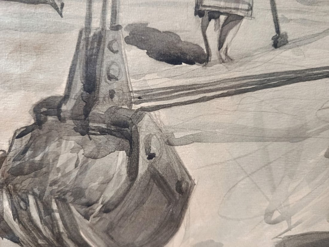 Watercolor painting Working people Unknown artist - 5