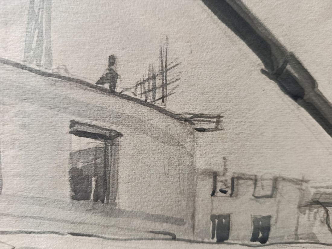 Watercolor painting Working people Unknown artist - 7