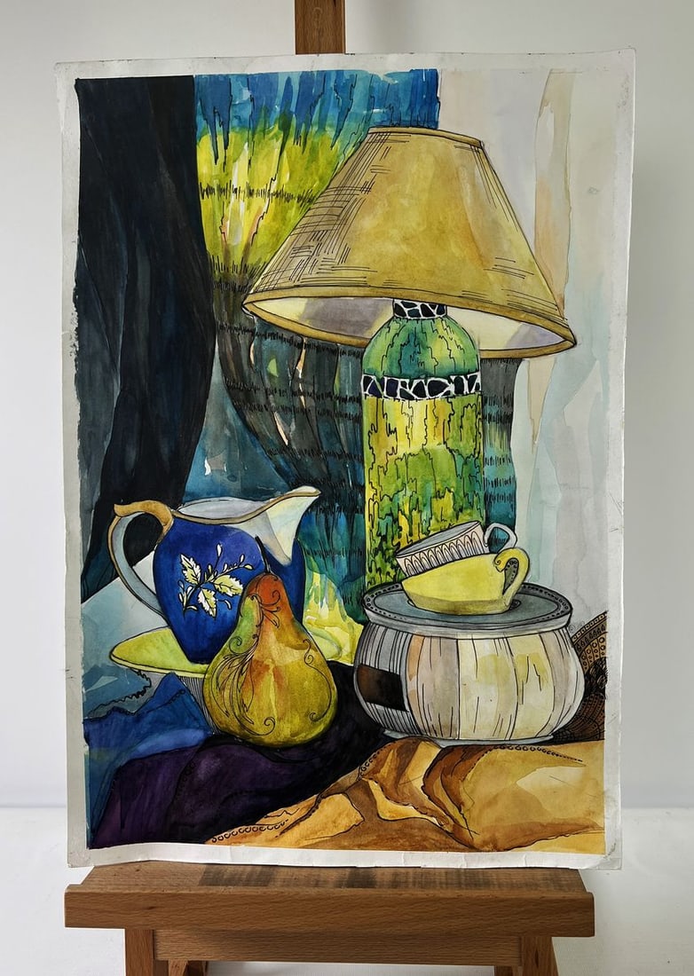 Watercolor painting Silent stories told by objects Ivanna Yanchuk: Title: Watercolor painting Silent stories told by objects Ivanna Yanchuk Description: NoAAA5566The Watercolor painting Paper titled "Silent stories told by objects" is a vivid exploration of still lif