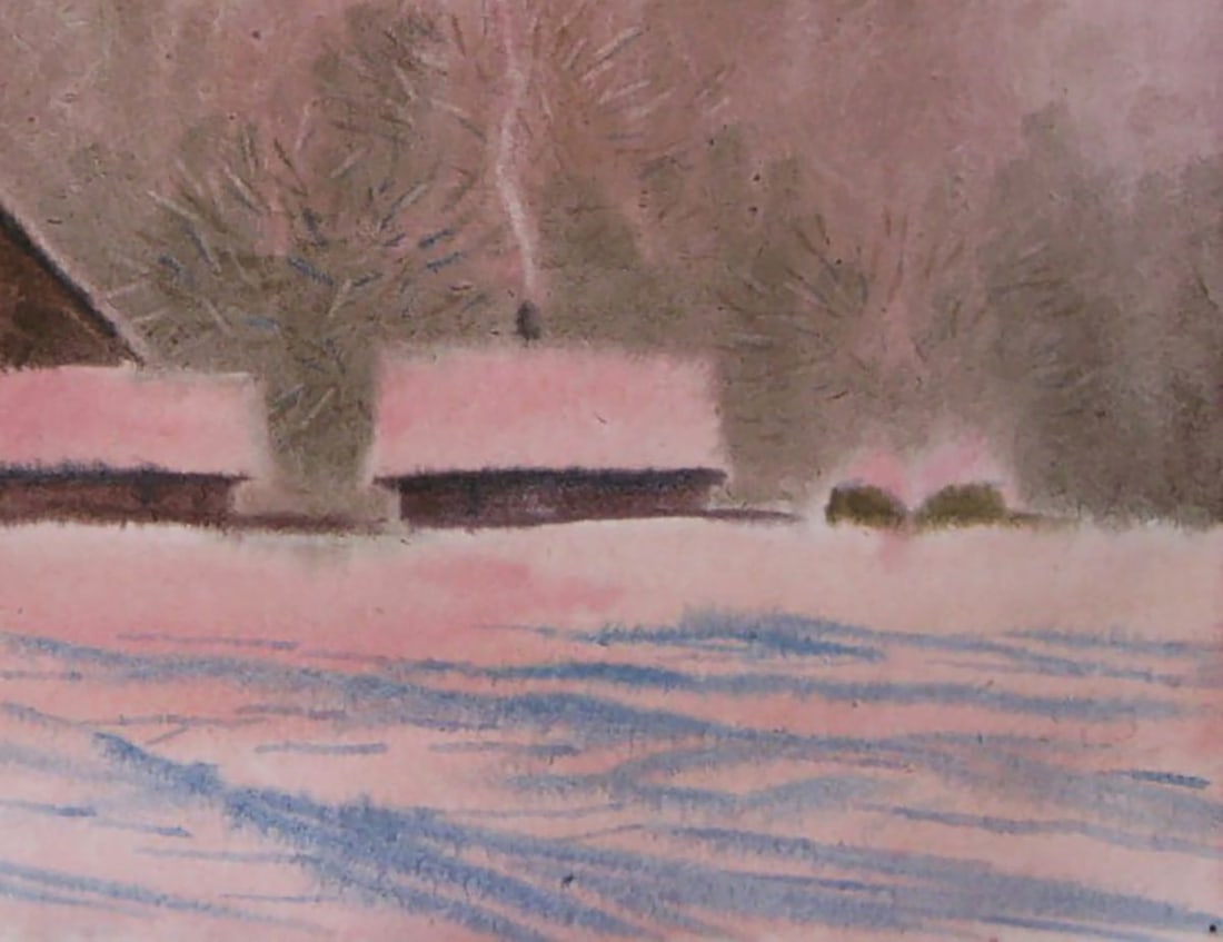 Watercolor painting Winter evening Valery Savenets - 2