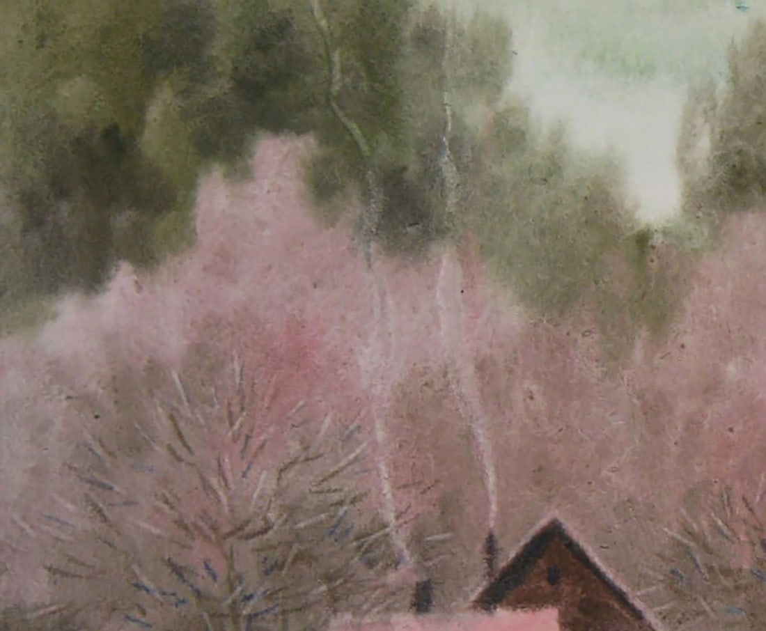 Watercolor painting Winter evening Valery Savenets - 4