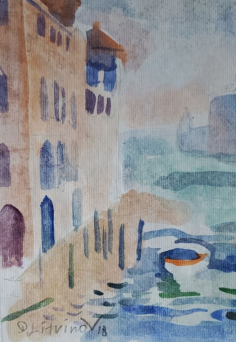 Watercolor painting Evening in Venice Daniil Litvinov - 2