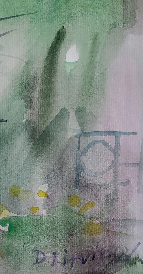 Watercolor painting Spring sketch Daniil Litvinov - 5