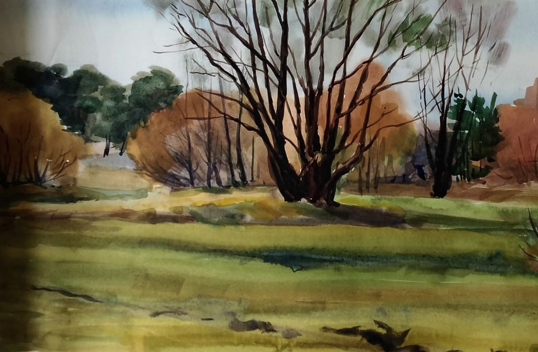 Watercolor painting Earth awakens under the sky Vitaly Duhnevich - 4