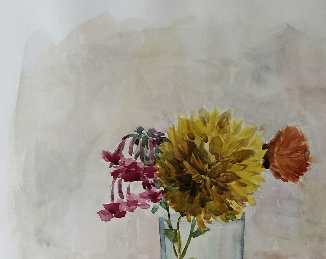 Watercolor painting Harmony of fruits and flowers Vitaly Duhnevich - 2