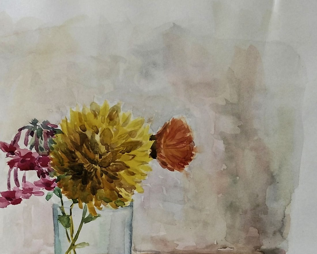 Watercolor painting Harmony of fruits and flowers Vitaly Duhnevich - 3