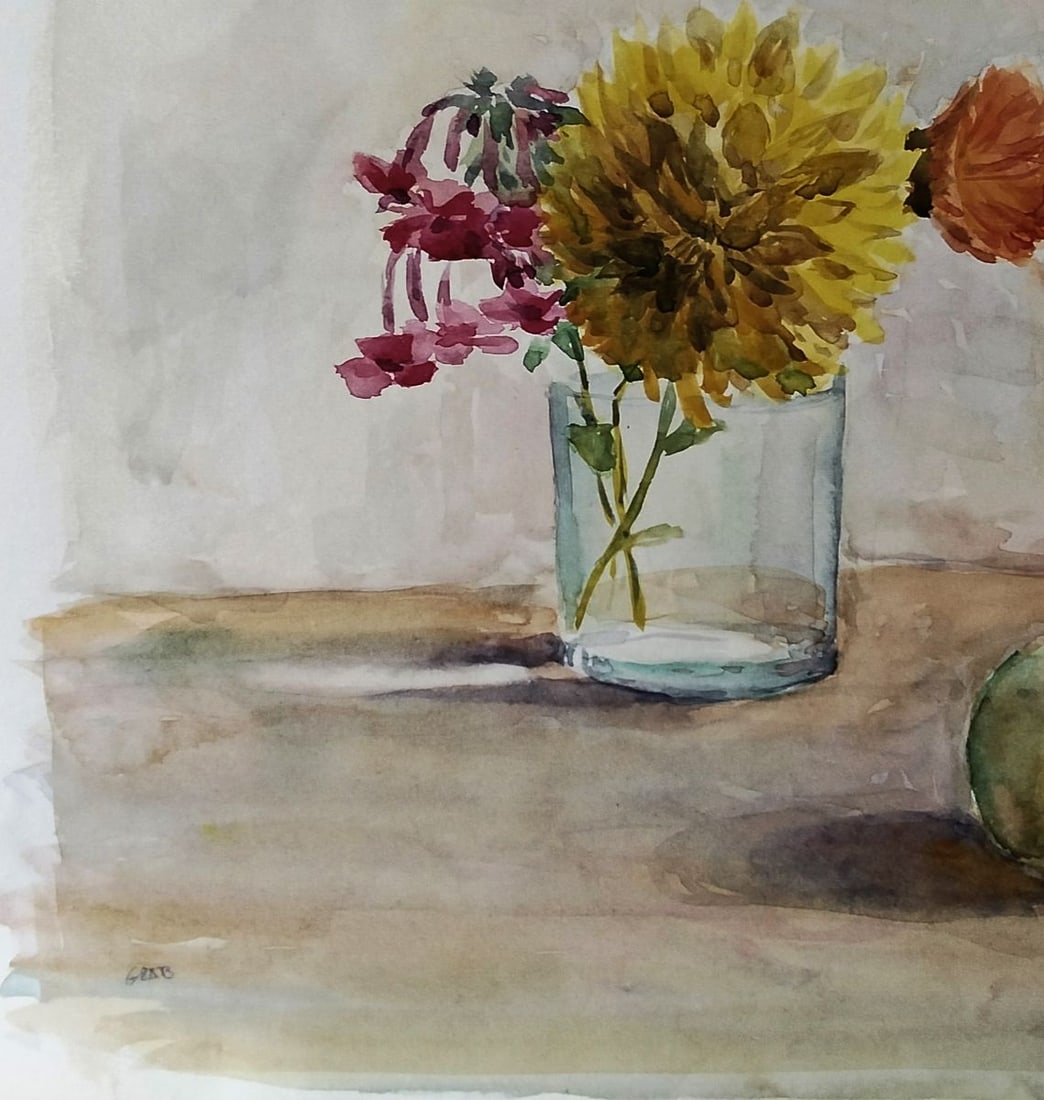 Watercolor painting Harmony of fruits and flowers Vitaly Duhnevich - 4