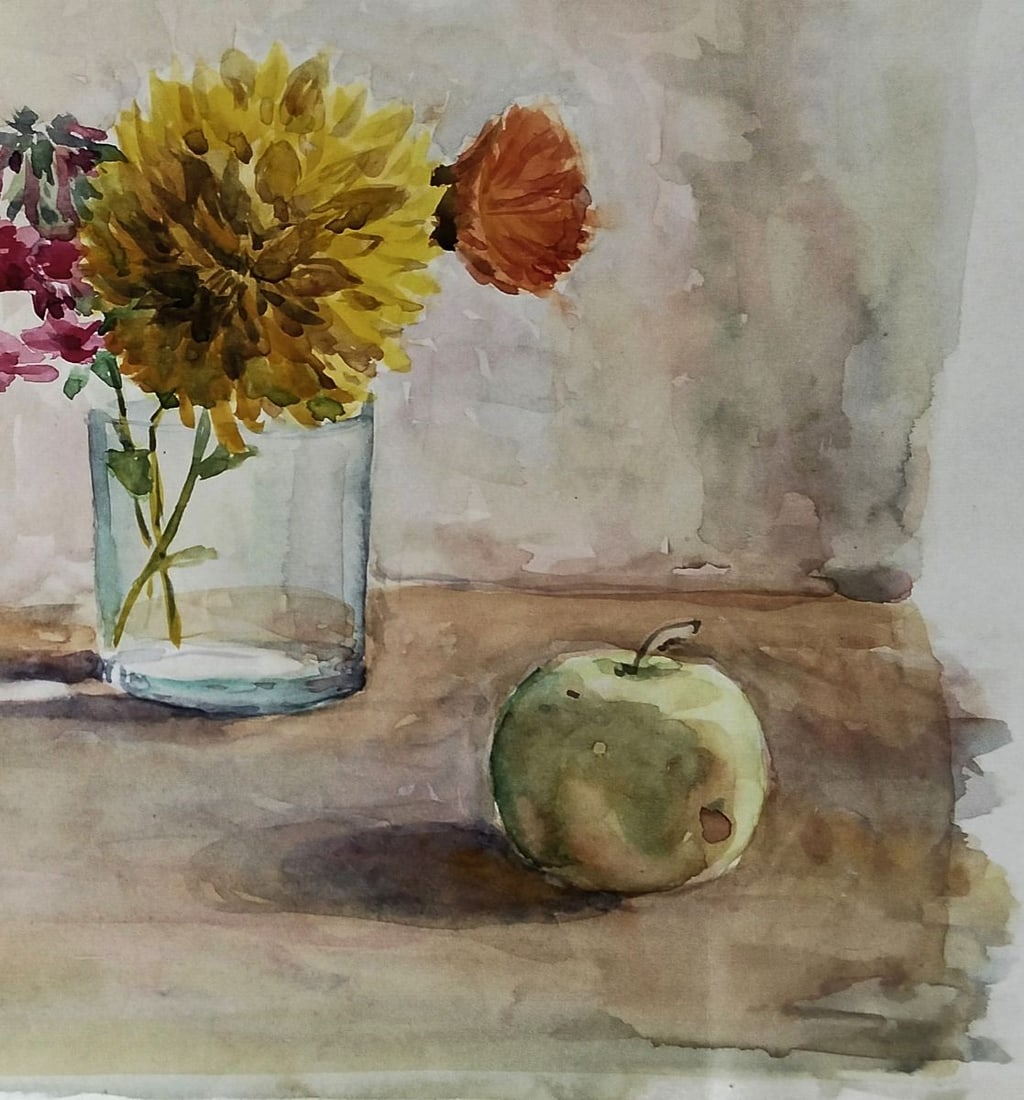 Watercolor painting Harmony of fruits and flowers Vitaly Duhnevich - 5