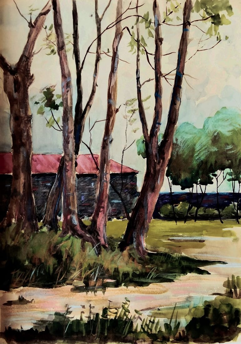 Watercolor painting Forest that keeps secrets Vitaly Duhnevich: Title: Watercolor painting Forest that keeps secrets Vitaly Duhnevich Description: NoDuhn 71*** ABOUT THIS PAINTING **** TITLE: "Forest that keeps secrets"* ARTISTS: Vitaly Duhnevich* SIZE: 30x41.5 cm