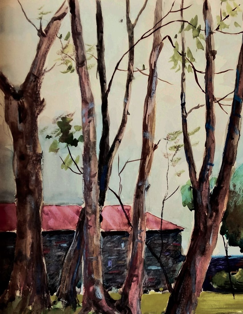 Watercolor painting Forest that keeps secrets Vitaly Duhnevich - 2