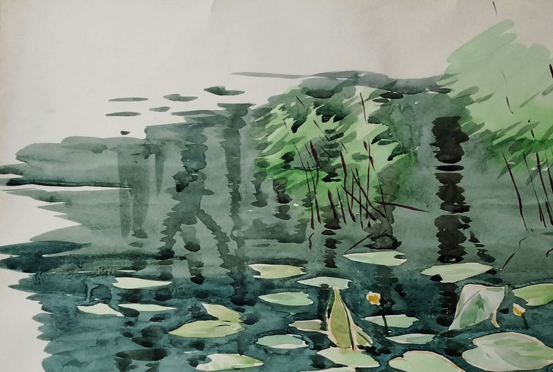 Watercolor painting Mirror of sky and secrets Vitaly Duhnevich - 2