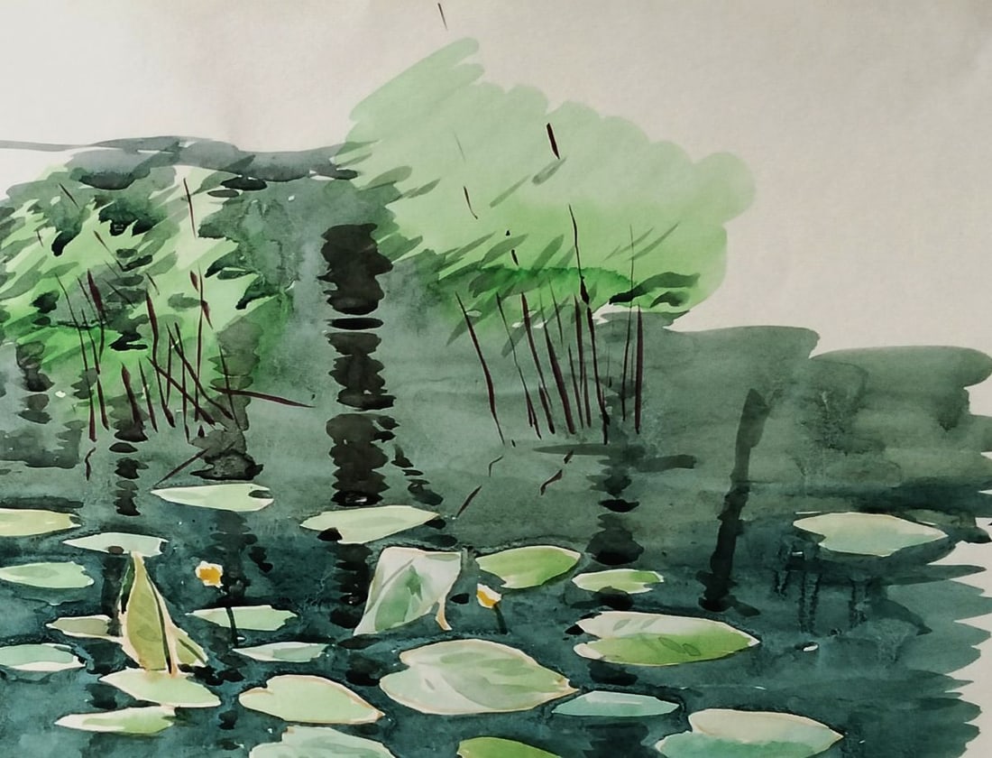 Watercolor painting Mirror of sky and secrets Vitaly Duhnevich - 3