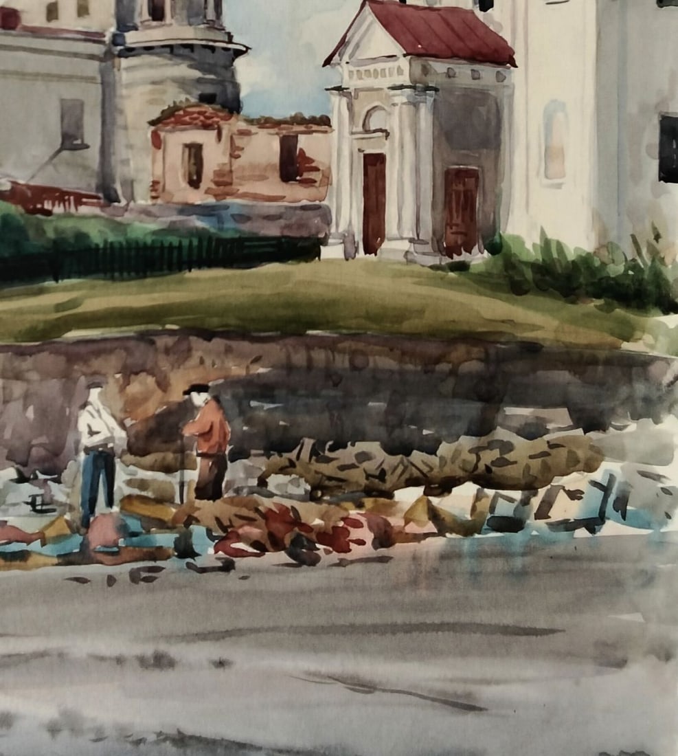 Watercolor painting Memory of stone and prayer Vitaly Duhnevich - 5