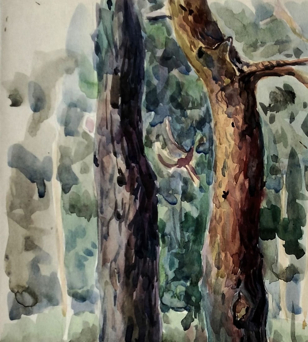 Watercolor painting The keeper of green stories Vitaly Duhnevich - 2
