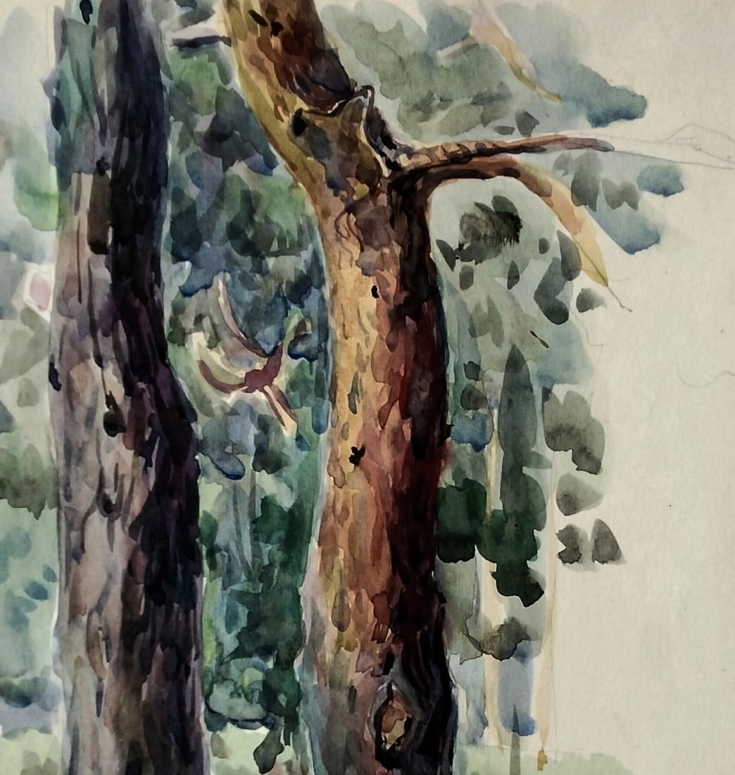Watercolor painting The keeper of green stories Vitaly Duhnevich - 3