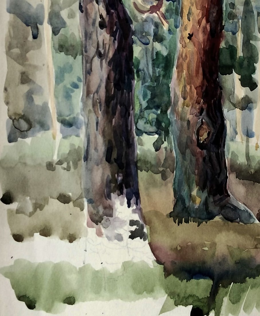 Watercolor painting The keeper of green stories Vitaly Duhnevich - 4