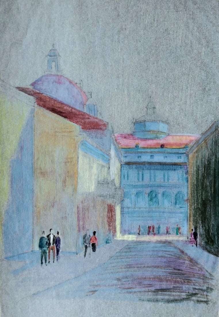 Pastel painting City from a bird's eye view Vitaly Duhnevich: Title: Pastel painting City from a bird's eye view Vitaly Duhnevich Description: NoDuhn 91*** ABOUT THIS PAINTING **** TITLE: "City from a bird's eye view"* ARTISTS: Vitaly Duhnevich* SIZE: 16x18 cm/'