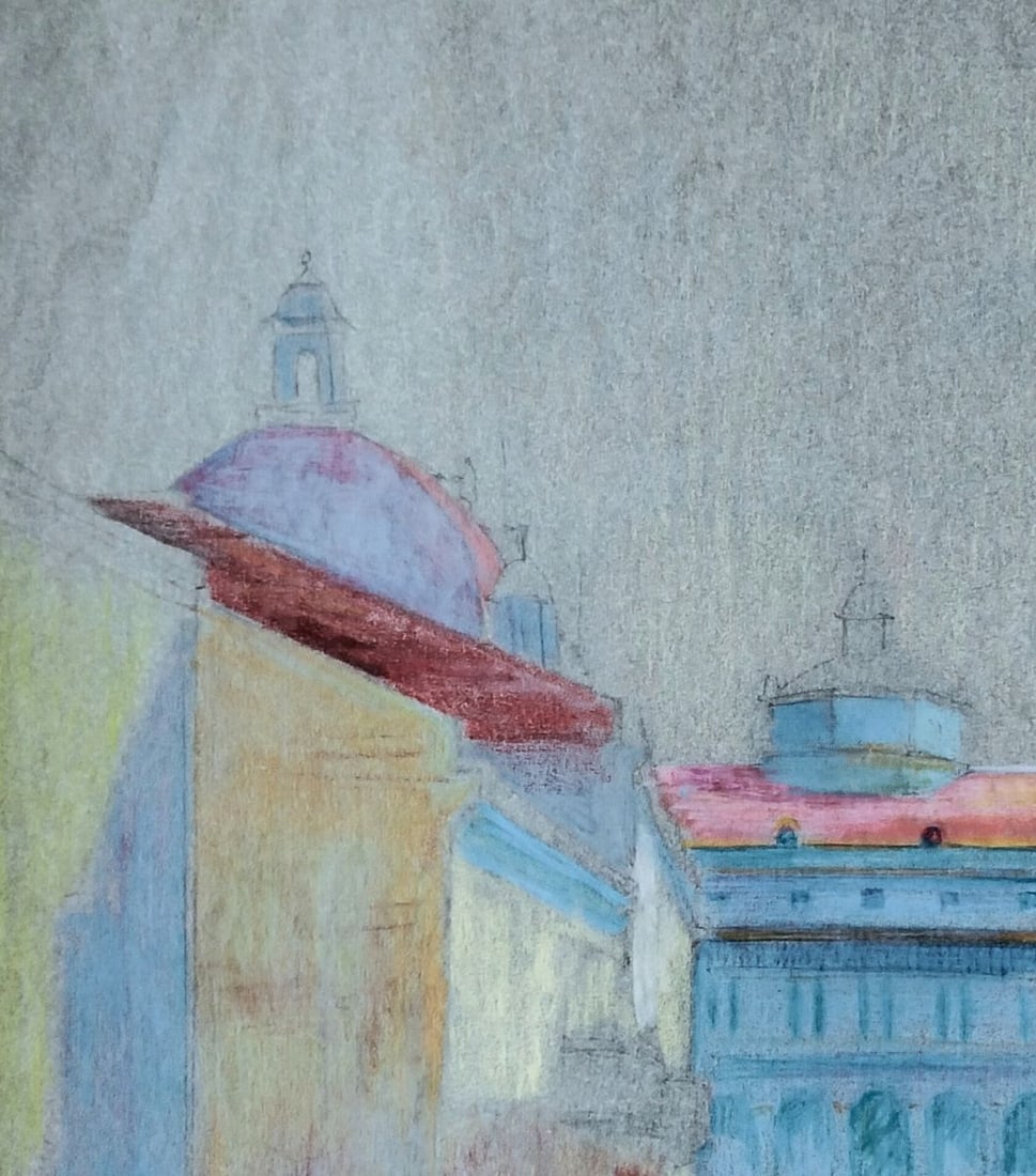 Pastel painting City from a bird's eye view Vitaly Duhnevich - 2
