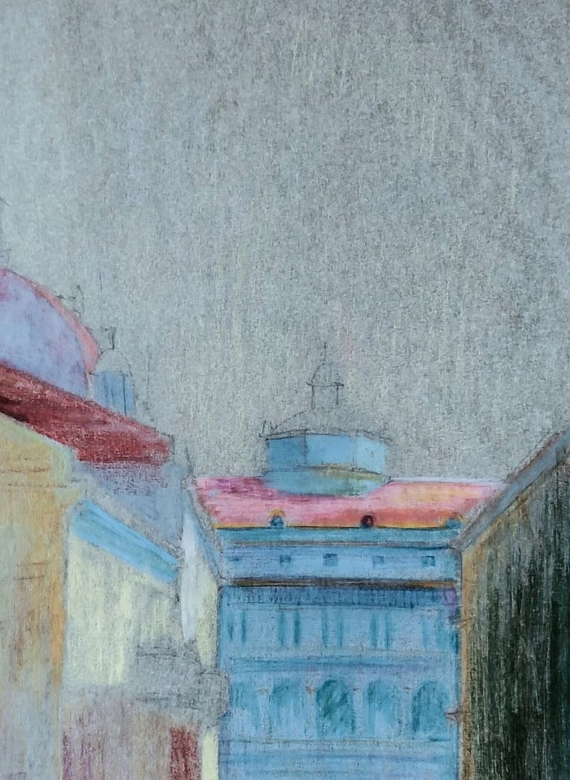 Pastel painting City from a bird's eye view Vitaly Duhnevich - 3