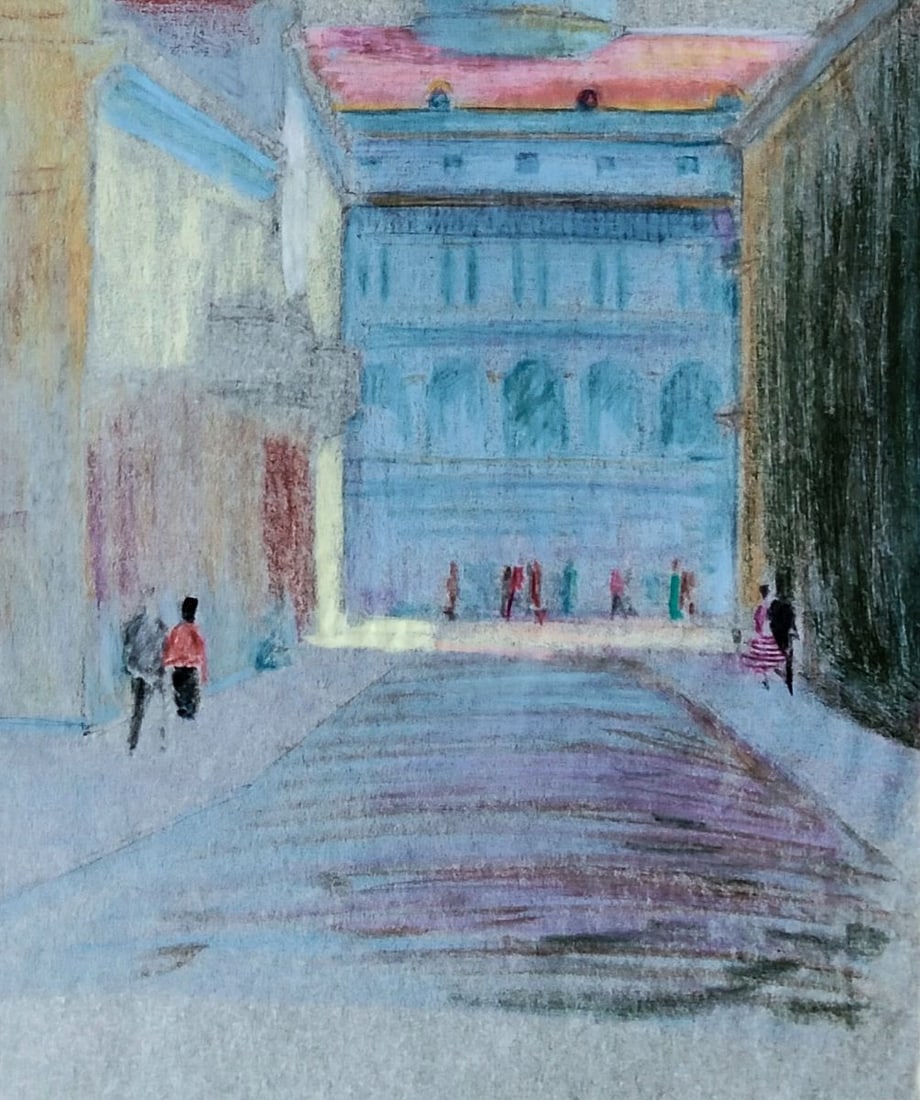 Pastel painting City from a bird's eye view Vitaly Duhnevich - 5