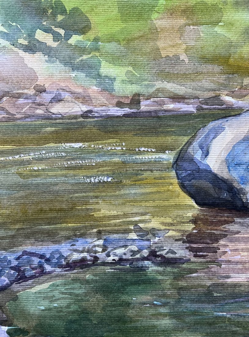 Watercolor painting On a rod V. Mishurovsky - 2