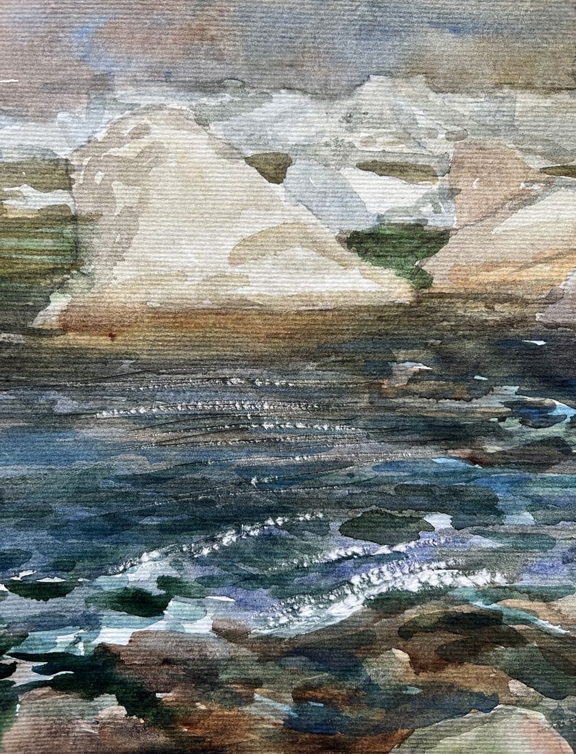 Watercolor painting Stormy stream V. Mishurovsky - 2