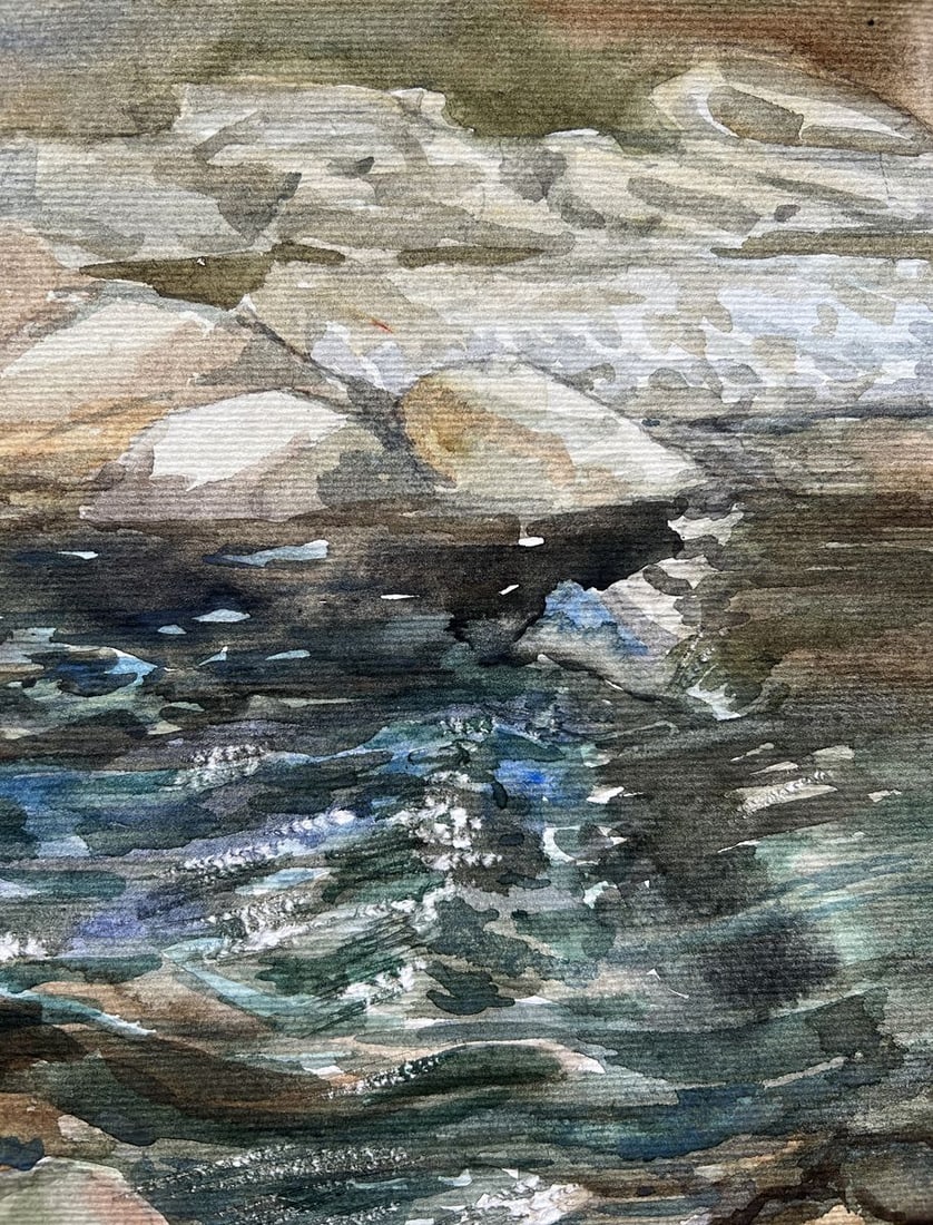 Watercolor painting Stormy stream V. Mishurovsky - 4