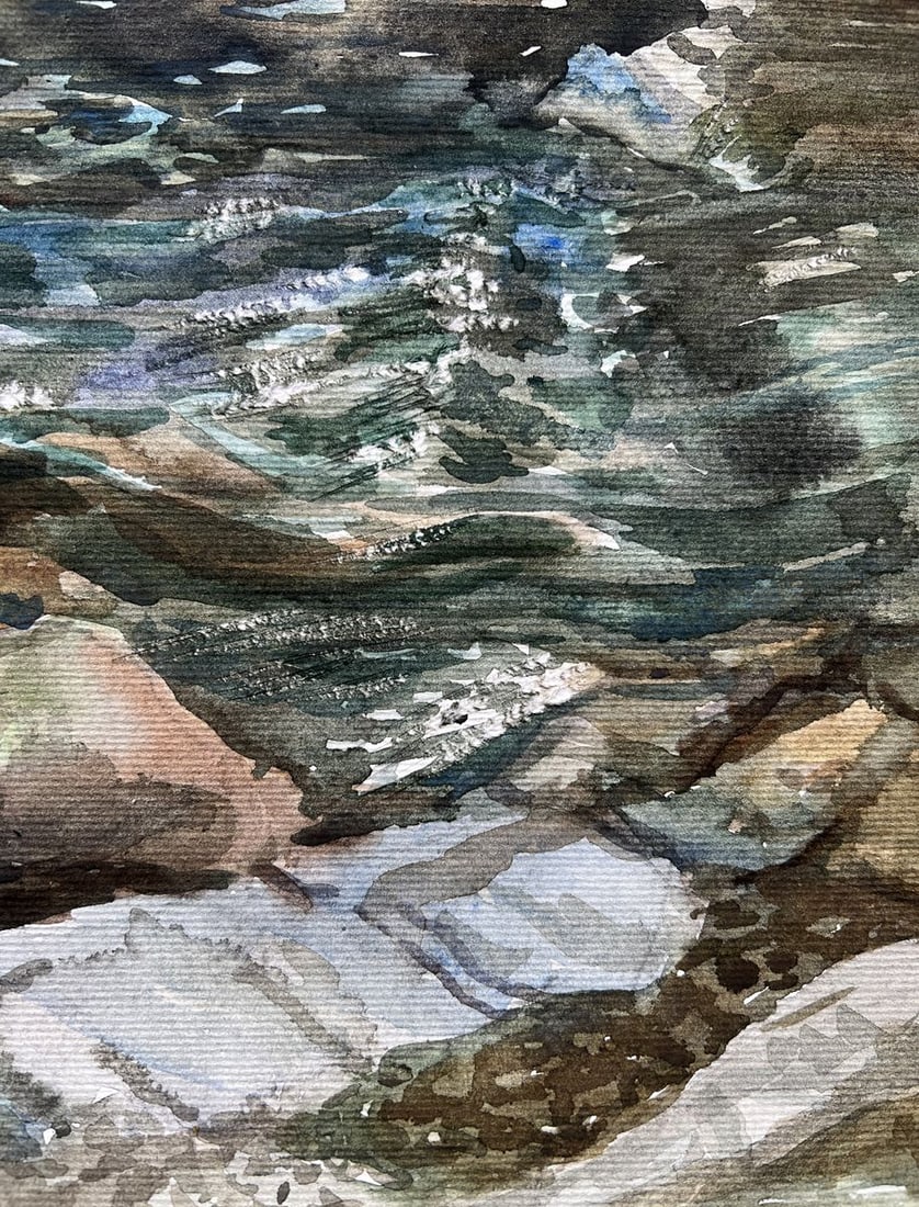 Watercolor painting Stormy stream V. Mishurovsky - 5