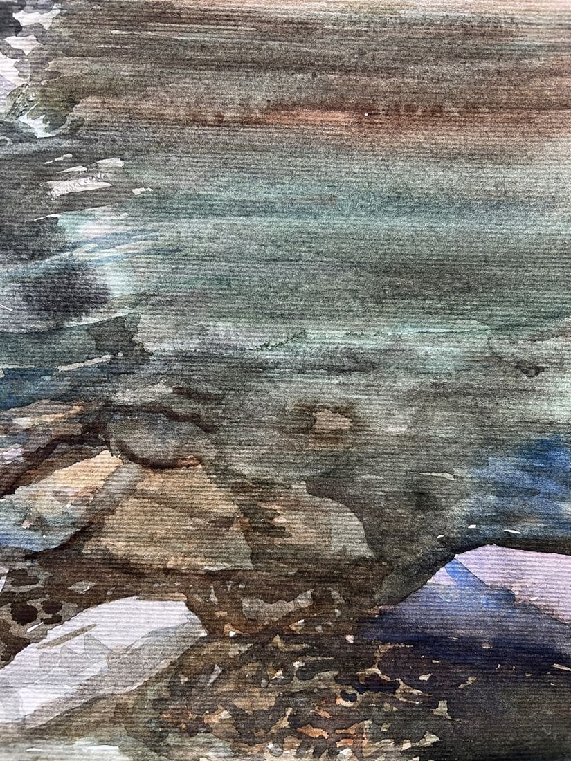 Watercolor painting Stormy stream V. Mishurovsky - 7