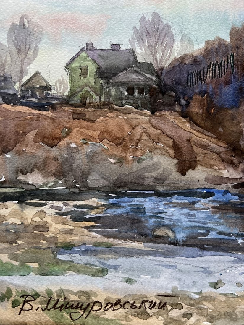 Watercolor painting Winter rod V. Mishurovsky - 3