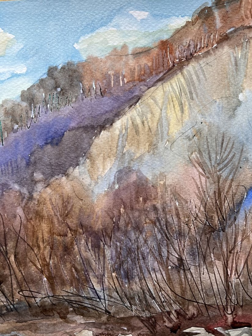 Watercolor painting Winter rod V. Mishurovsky - 6