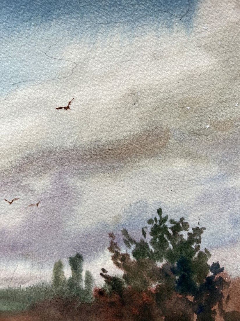 Watercolor painting Before the rain V. Mishurovsky - 5