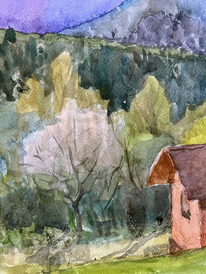 Watercolor painting View of the mountains V. Mishurovsky - 3