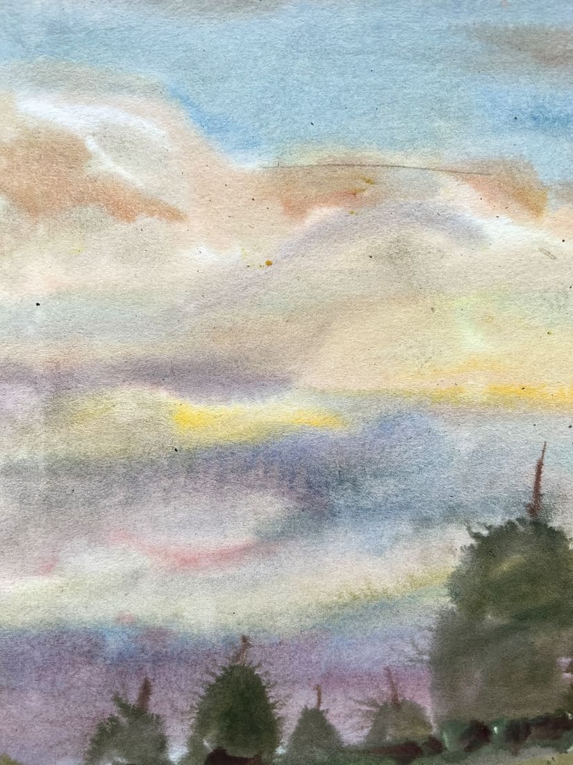 Gouache painting Evening on the levada V. Mishurovsky - 2