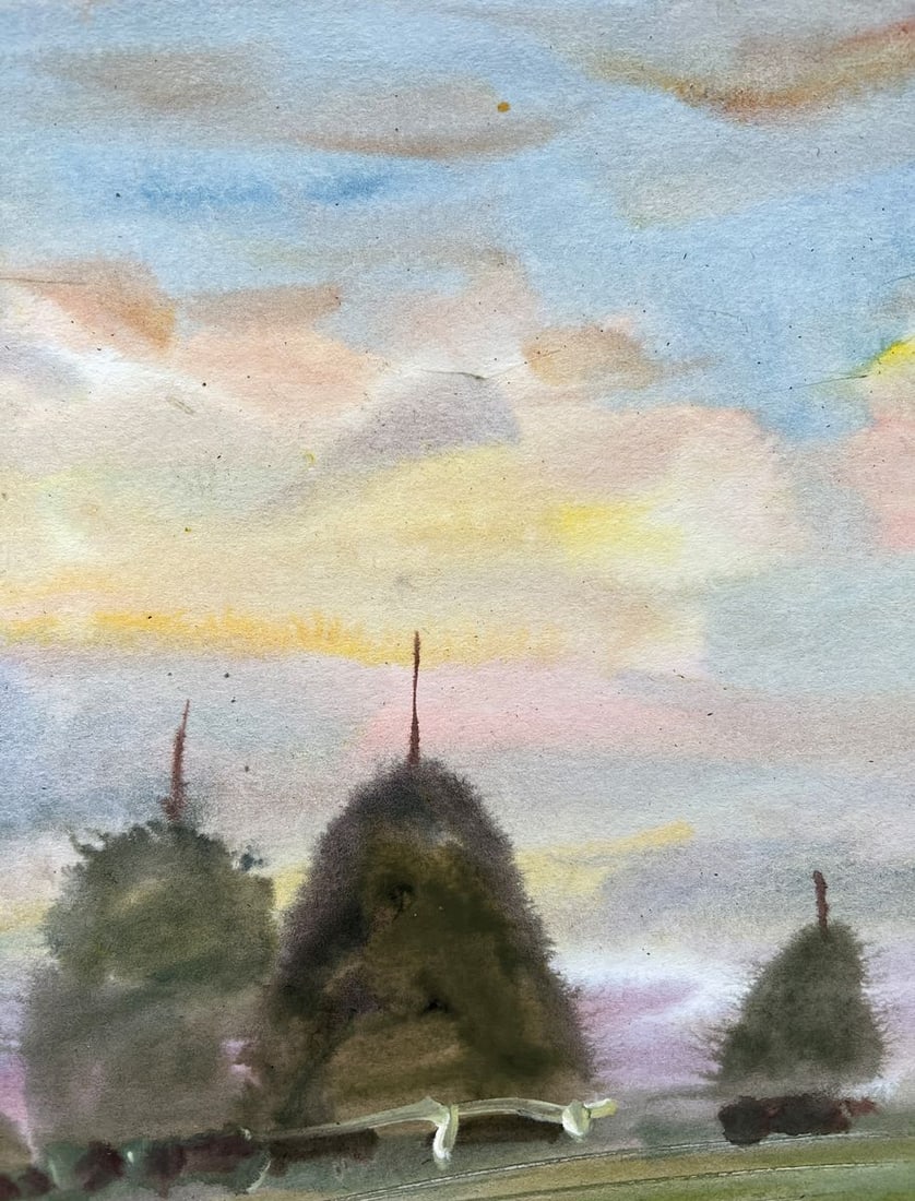 Gouache painting Evening on the levada V. Mishurovsky - 4