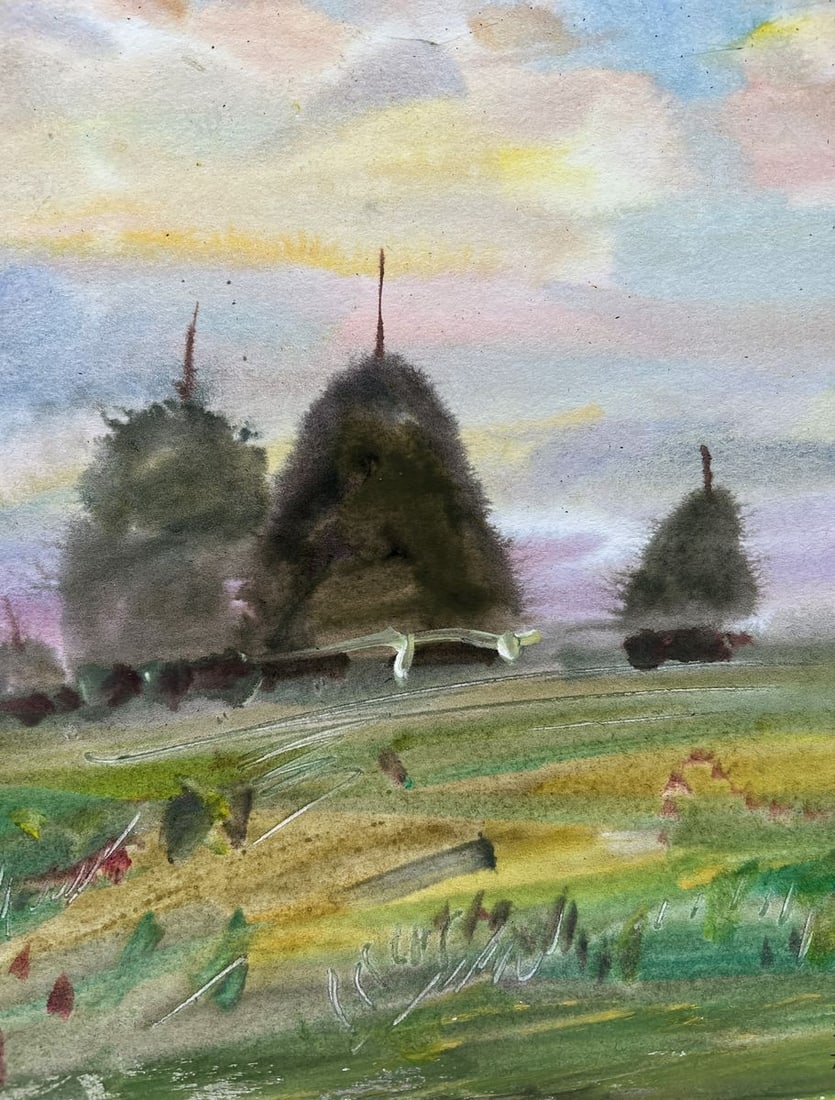 Gouache painting Evening on the levada V. Mishurovsky - 5