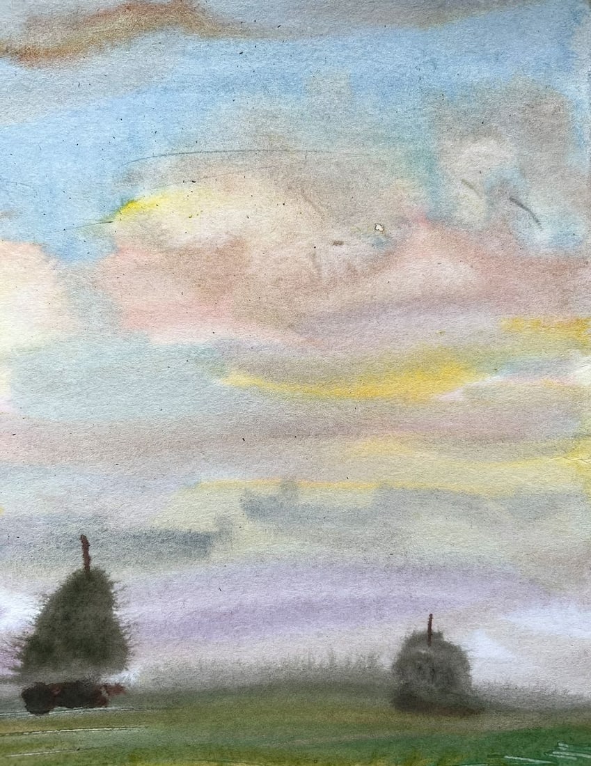 Gouache painting Evening on the levada V. Mishurovsky - 6
