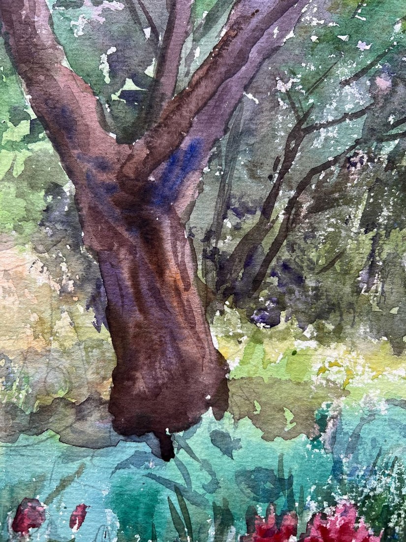 Watercolor painting Spring in the yard V. Mishurovsky - 4