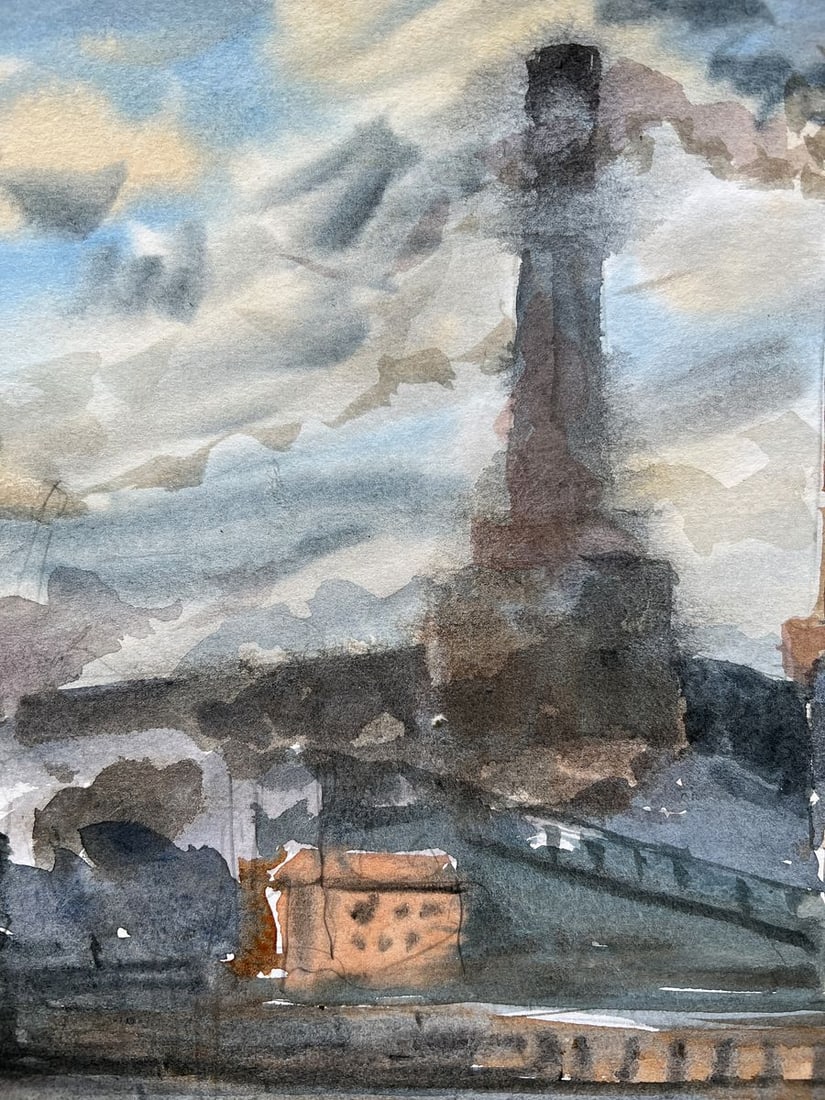 Gouache painting Industrial landscape V. Mishurovsky - 4