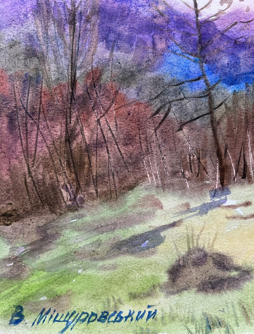 Gouache painting Autumn moment V. Mishurovsky - 3