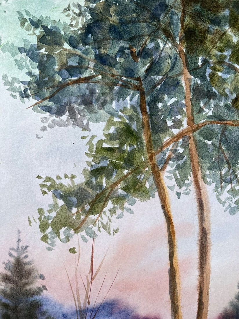 Gouache painting Winter in the Carpathians V. Mishurovsky - 2
