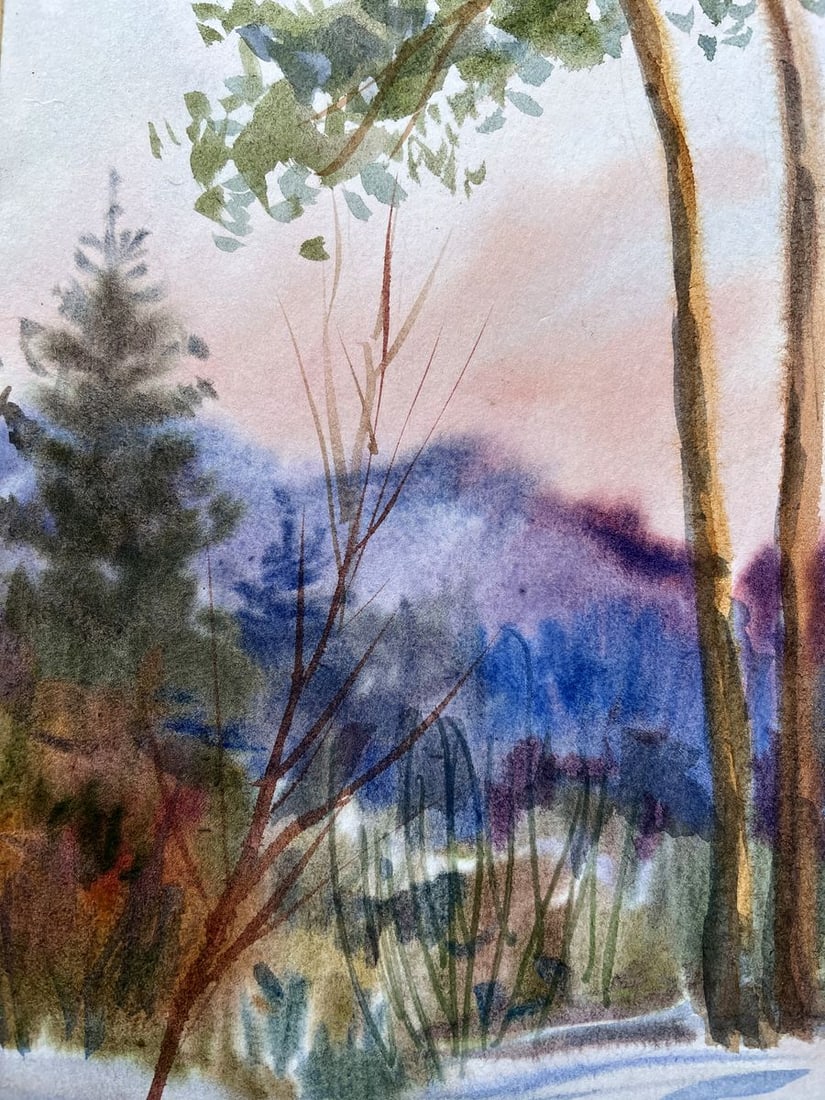 Gouache painting Winter in the Carpathians V. Mishurovsky - 4