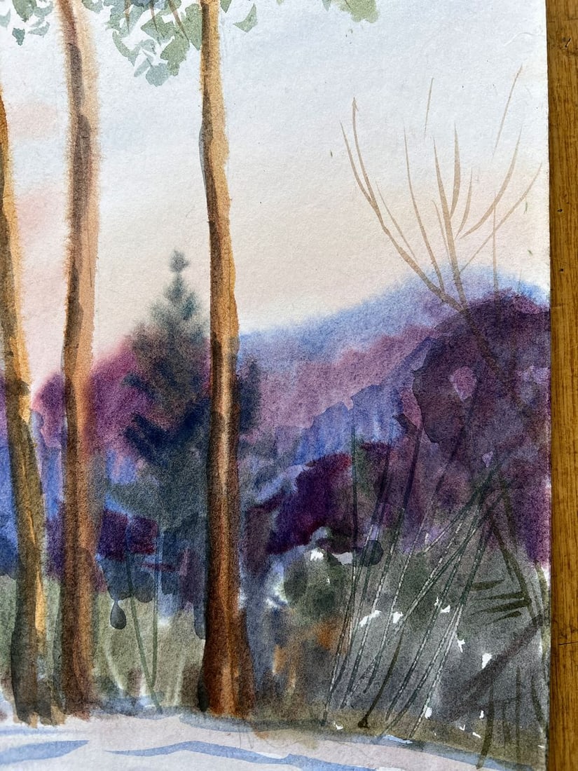 Gouache painting Winter in the Carpathians V. Mishurovsky - 5
