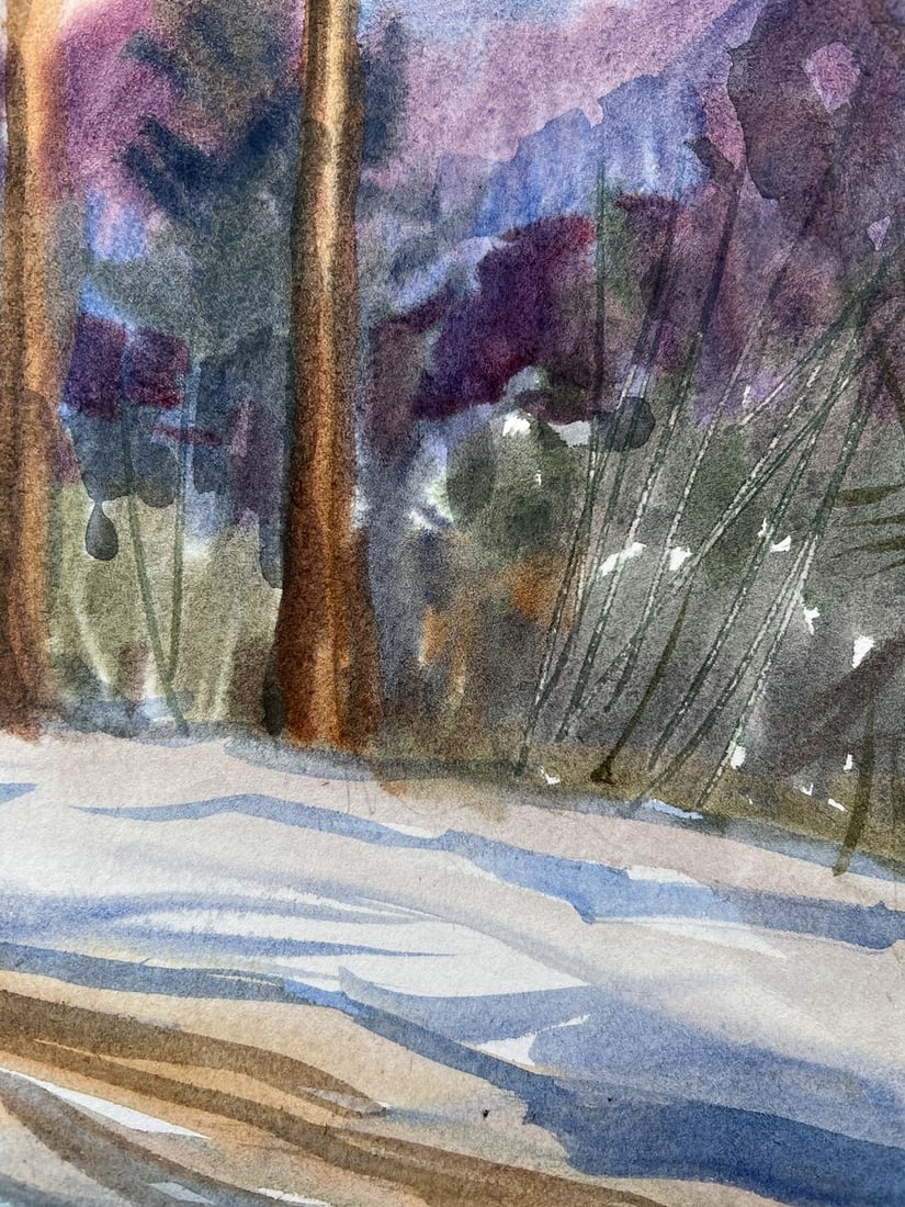 Gouache painting Winter in the Carpathians V. Mishurovsky - 7
