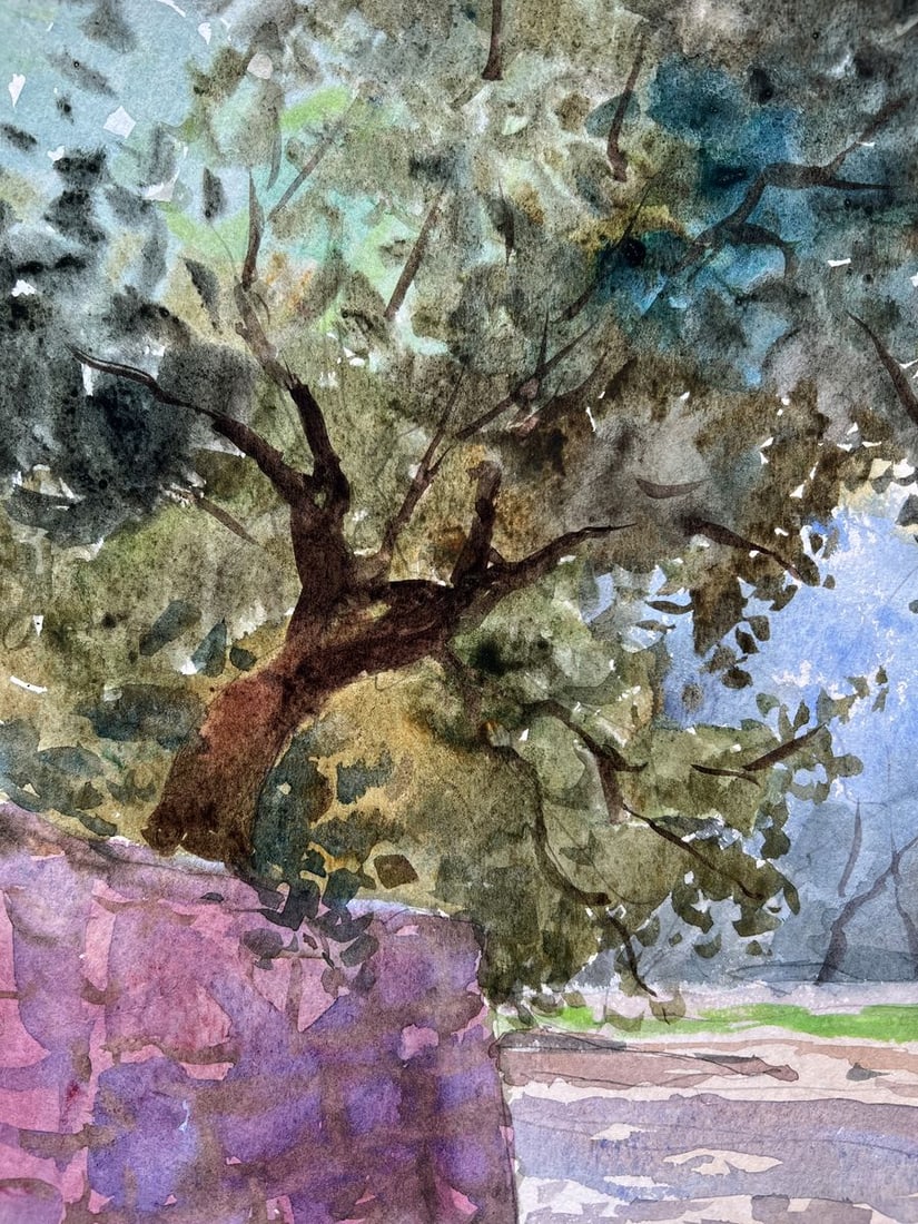Watercolor painting Summer in the city V. Mishurovsky - 2